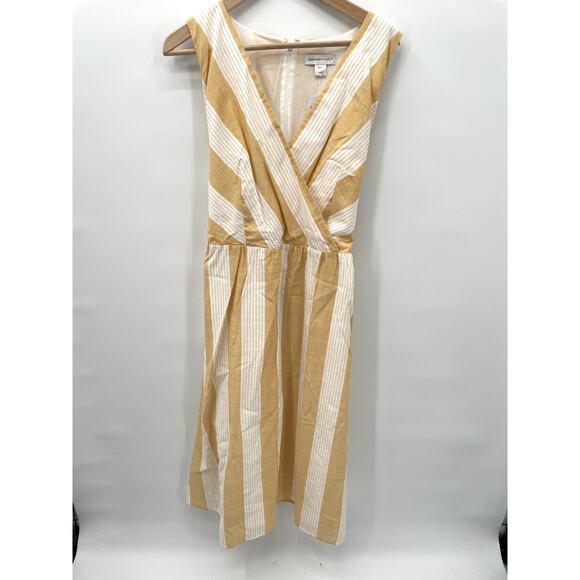 CHRISTOPHER & BANKS NWT Yellow & White Striped Midi Dress // 16 - Picture 2 of 10